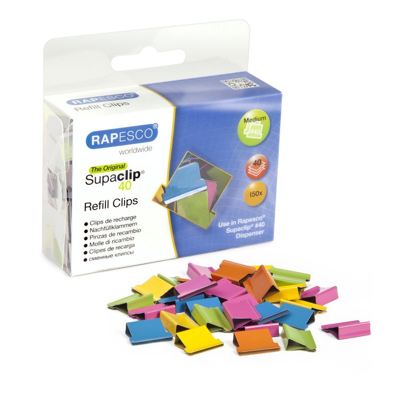 Rapesco Supaclip #40 & 150 Multicoloured Refills (1299) - Image 3
